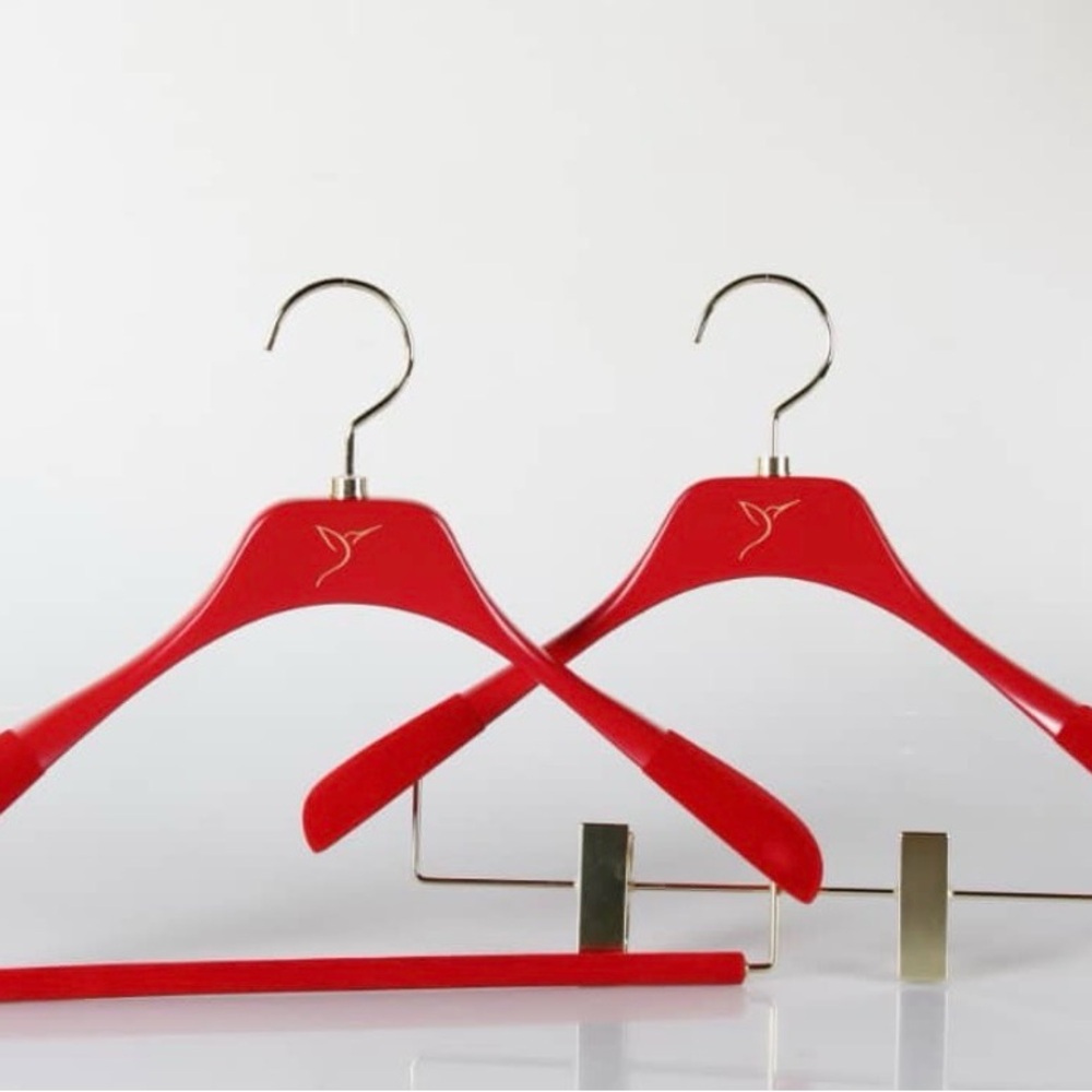 Red Wooden Luxury Hangers (SET OF 3)